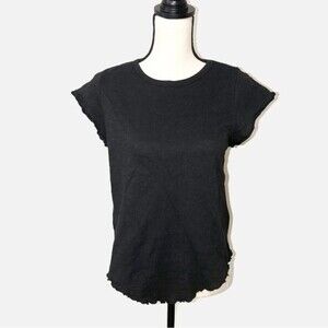 We the Free Scalloped Edge Black Top Free People